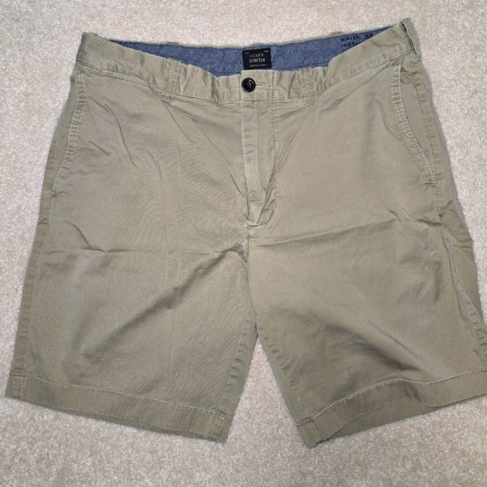 J. Crew Men's waist 33 Stretch Flat Front Shorts